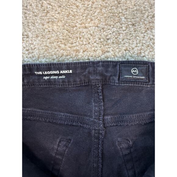 AG Adriano Goldschmied The Legging Ankle Jeans Womens Black Denim Size 27 R D266 - Picture 5 of 12